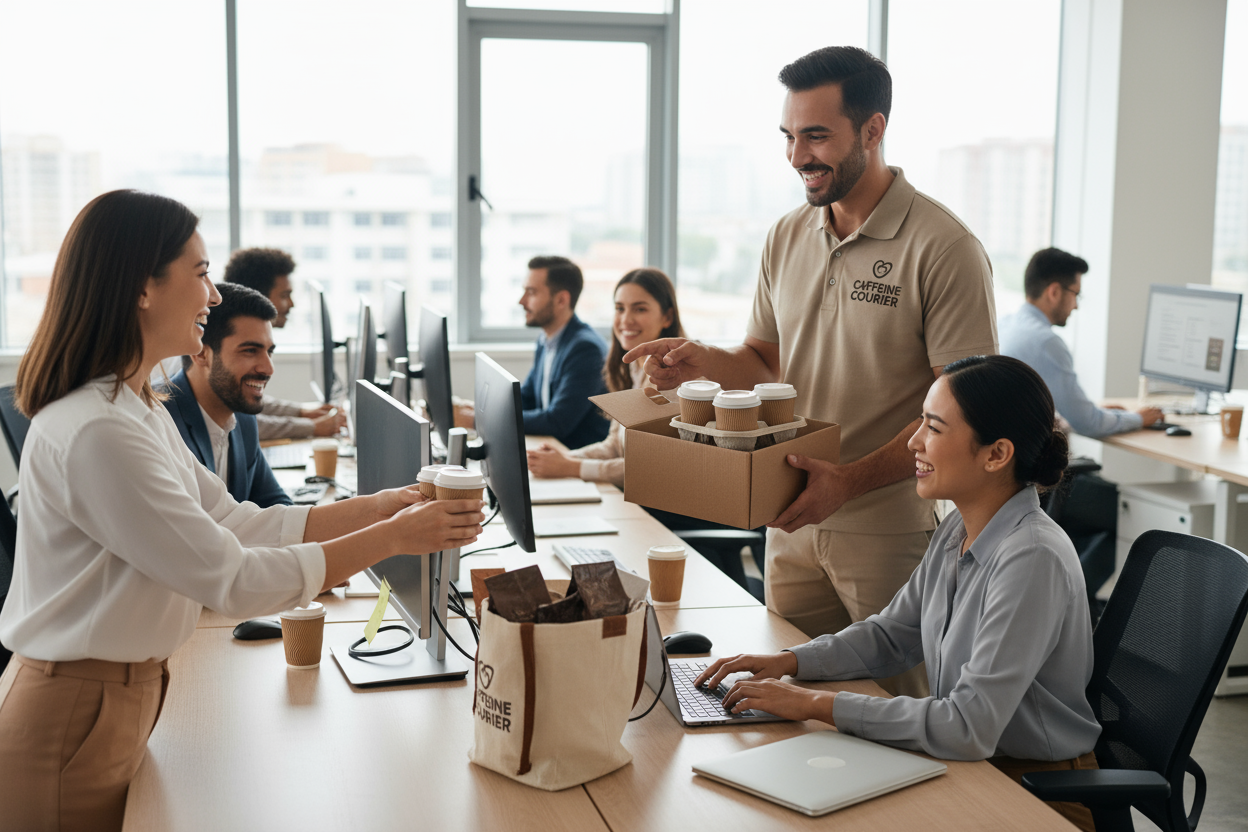 delivering coffee to workplace